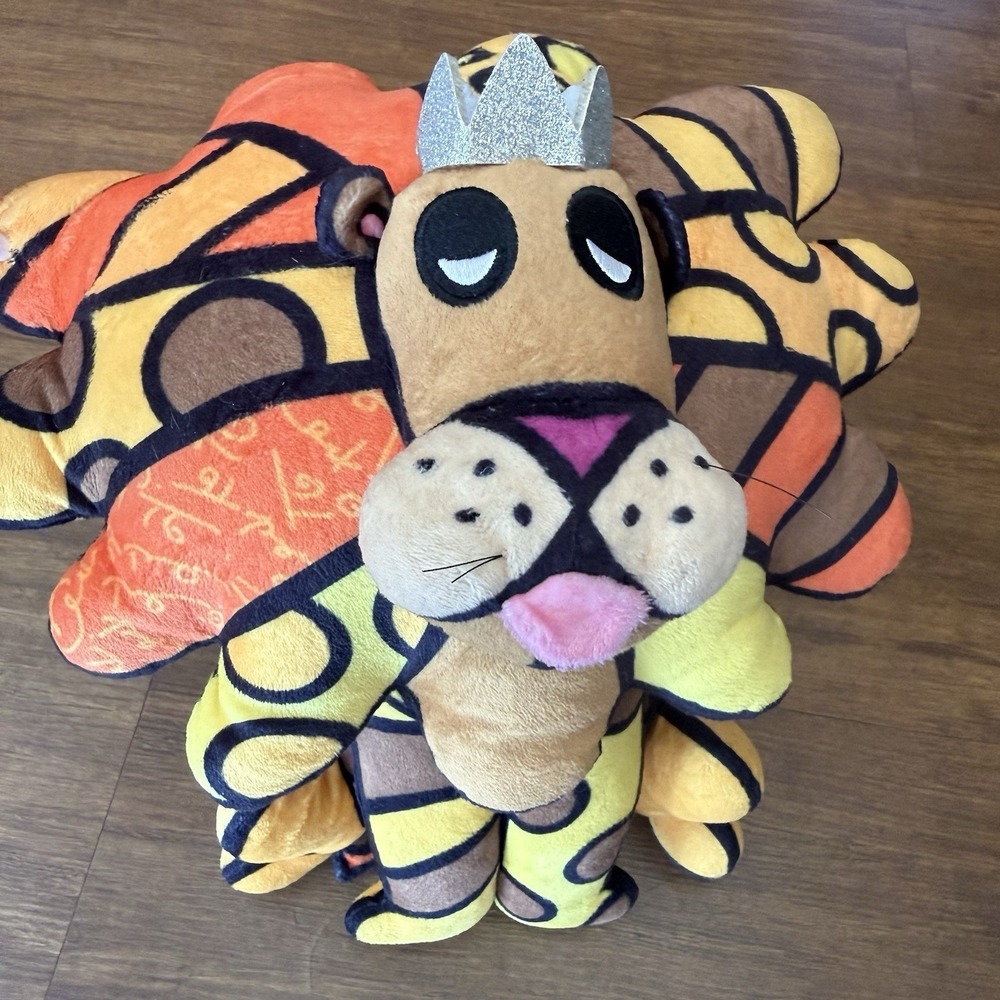 Romero Britto Lion Plush Abstract San Diego Zoo Limited Ed Art Stuffed Animal